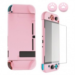 Szín: B - Rózsaszín dokkolható védőtok Nintendo Switch Joy-Con kontrollerhez kemény tok Shell színes fedőüveg