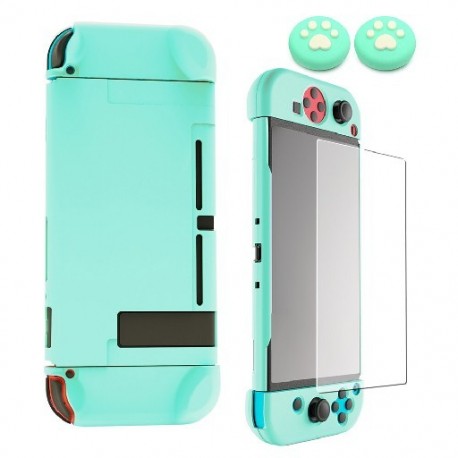 Szín: C - Rózsaszín dokkolható védőtok Nintendo Switch Joy-Con kontrollerhez kemény tok Shell színes fedőüveg