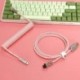 Szín: Rose Red - Type-C USB 1,8M mechanikus billentyűzet tekercses kábelhuzal Type-C-USB kábel Spirális légi közlekedési