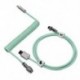 Szín: zöld - Type-C USB 1,8M mechanikus billentyűzet tekercses kábelhuzal Type-C-USB kábel Spirális légi közlekedési