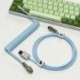 Szín: zöld - Type-C USB 1,8M mechanikus billentyűzet tekercses kábelhuzal Type-C-USB kábel Spirális légi közlekedési
