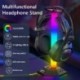 Szín: B - RGB Gaming fejhallgató állvány áttetsző LED lámpa, kettős USB-portos érintőképernyős vezérlő asztali