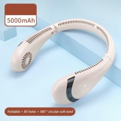 Szín: 5000 mAh rózsaszín - Hordozható nyári hűtés függő nyakban ventilátor 5000mAh USB újratölthető penge nélküli