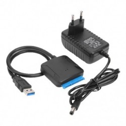 Szín: EU csatlakozóval - USB 3.0 - SATA 3 kábel SATA - USB adapter Kábelek konvertálása Támogatás 2,5/3,5 hüvelykes