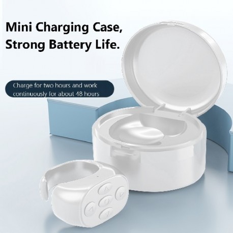 Szín: fehér B - Vezeték nélküli Bluetooth gyűrűs távirányító telefon szelfi videóvezérlő ujjbeggyel oldalforgató