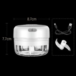 Szín: 100 ml fehér - Mini elektromos fokhagymadaráló, hordozható élelmiszer-aprító zöldségprés aprító, USB töltő,