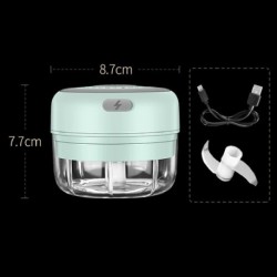 Szín: 100 ml zöld - Mini elektromos fokhagymadaráló, hordozható élelmiszer-aprító zöldségprés aprító, USB töltő,