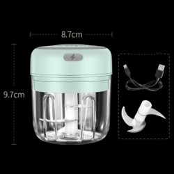 Szín: 200 ml zöld - Mini elektromos fokhagymadaráló, hordozható élelmiszer-aprító zöldségprés aprító, USB töltő,