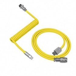 Szín: sárga - 2 az 1-ben tekercselt Aviator Wire Type-C-USB kábel a mechanikus billentyűzethez Aviation Connector Spirális