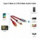 Hossz: 0,5M - USB C RCA audiokábel C típusú USB apa-2 RCA dugós audiokábel adapterkábel Sumsung Xiaomi Huawei táblagép