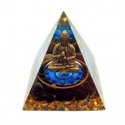 Szín: 04 - Buddha orgon piramis gyógyító természetes kristály csakra kő Reiki kiegyensúlyozó energia generátor orgonit
