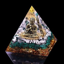 Szín: 07 - Buddha orgon piramis gyógyító természetes kristály csakra kő Reiki kiegyensúlyozó energia generátor orgonit