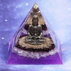 Szín: 08 - Buddha orgon piramis gyógyító természetes kristály csakra kő reiki kiegyensúlyozó energia generátor orgonit