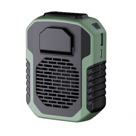 Szín: zöld - 6000mA hordozható derékventilátor USB klíma Újratölthető akasztós nyakú mini ventilátor kültéri