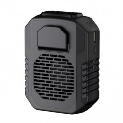 Fekete szín - 6000mA hordozható derékventilátor USB klíma Újratölthető akasztós nyakú mini ventilátor kültéri