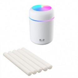Szín: fehér 5 szűrő - 300 ml légpárásító USB ultrahangos aroma illóolaj diffúzor Romantic Soft Light párásító