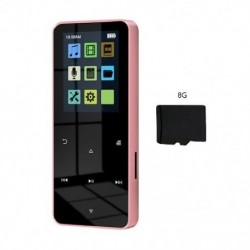 Szín: rózsaszín 8G - MP4 lejátszó Bluetooth beépített hangszóróval Érintőgombos FM rádió Videó lejátszás E