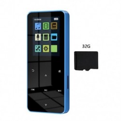 Szín: kék 32G - MP4 lejátszó Bluetooth beépített hangszóróval Érintőgombos FM rádió Videó lejátszás E-könyv HIFI
