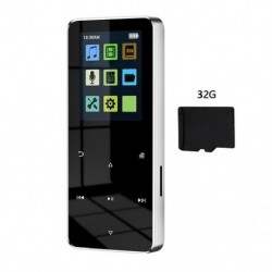 Szín: ezüst 32G - MP4 lejátszó Bluetooth beépített hangszóróval Érintőgombos FM rádió Videó lejátszás E-könyv