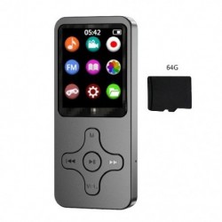 Szín: 64G-vel - Mini MP3 MP4 lejátszó 1,8 hüvelykes LCD képernyő Bluetooth hangszóró HiFi zenelejátszó Hordozható