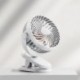 Fehér szín - USB mini klip ventilátor elemmel működő, újratölthető asztali ventilátor 360°-os forgatással 3