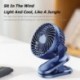 Fehér szín - USB mini klip ventilátor elemmel működő, újratölthető asztali ventilátor 360°-os forgatással 3
