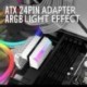 Fekete szín - ATX 24 tűs 90 fokos tápcsatlakozó adapter 5V ARGB alaplapi alaplap tápkábel csatlakozója barkács