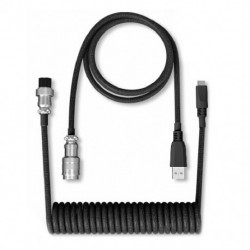 Fekete szín - C típusú USB-kábel mechanikus billentyűzet tekercselt kábelhuzal Számítógép repülőcsatlakozó