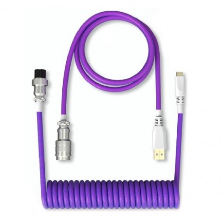 Szín: lila - C típusú USB-kábel mechanikus billentyűzet tekercselt kábelhuzal Számítógép repülőcsatlakozó