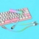 Piros szín - C típusú USB-kábel mechanikus billentyűzet tekercselt kábelhuzal Számítógép repülőcsatlakozó