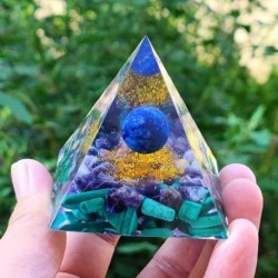 Szín: 17 - Orgone Piramis Ametiszt Peridot Gyógyító Természetes Reiki Kristály Energia Generátor Orgonit Piramis Emf