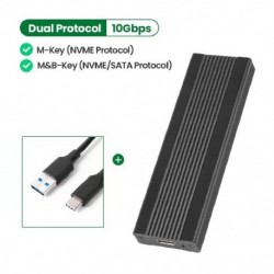 Szín: kettős protokoll C-től A-ig - Dual Protocol M2 NVMe/NGFF SATA SSD tok 10 Gbps HDD Box M.2 – USB 3.1 SSD tokház NVME