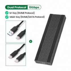 Szín: C-től A-ig és C-től C-ig - Dual Protocol M2 NVMe/NGFF SATA SSD tok 10 Gbps HDD Box M.2 – USB 3.1 SSD tokház NVME