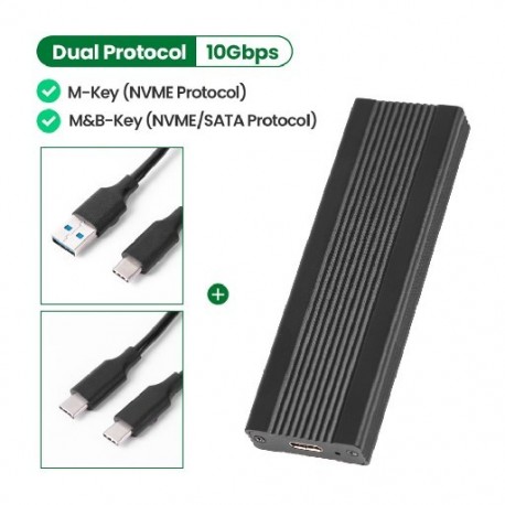 Szín: C-től A-ig és C-től C-ig - Dual Protocol M2 NVMe/NGFF SATA SSD tok 10 Gbps HDD Box M.2 – USB 3.1 SSD tokház NVME
