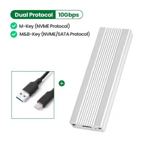Szín: kettős protokoll C-tól A-ig - Dual Protocol M2 NVMe/NGFF SATA SSD tok 10 Gbps HDD Box M.2 – USB 3.1 SSD tokház NVME