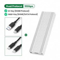 Szín: C-től A-ig és C-től C-ig - Dual Protocol M2 NVMe/NGFF SATA SSD tok 10 Gbps HDD Box M.2 – USB 3.1 SSD tokház NVME