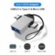 Fekete szín - 2 az 1-ben C típusú mikro USB OTG adapter USB 3.0 aljzatból mikro USB csatlakozóba és USB C dugasz