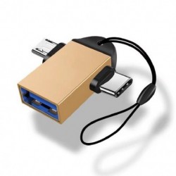 Szín: arany - 2 az 1-ben C típusú mikro USB OTG adapter USB 3.0 aljzatból mikro USB csatlakozóba és USB C dugasz