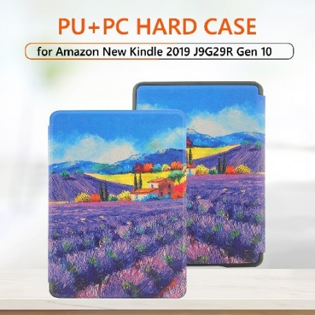 Szín: 23 - Vízálló festett matt védőtok az Amazon New Kindle 2019 J9G29R Gen 10 e-könyv olvasóhoz, PU bőr intelligens