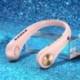 Szín: 3000 mAh rózsaszín - Hordozható akasztós nyaki ventilátor 5000 mAh USB újratölthető penge nélküli némító