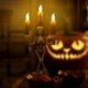 Piros szín - Halloween LED csontváz szellem kézi gyertyafények füstmentes koponya szellem tartó gyertya lámpa