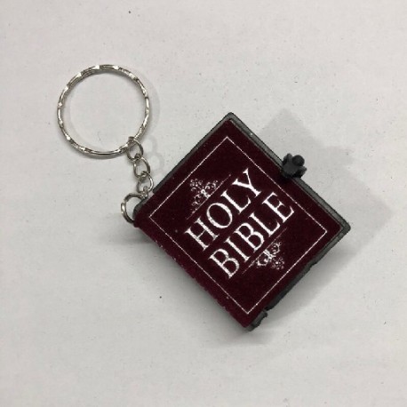 Szín: ezüst - Mini HOLY Bible Kulcstartó Vallási Miniatűr Papír Kulcstartó Női Imádság Isten áldja ajándék