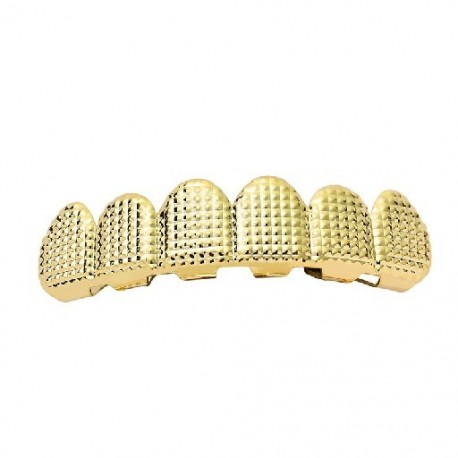 Fém színe: 2 - Arany ezüstözött Hip Hop Teeth Grillz Top& Bootom Groll szett szilikon vámpírfogakkal A legjobb ajándék
