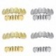 Fém színe: 4 - Arany ezüstözött Hip Hop Teeth Grillz Top& Bootom Groll szett szilikon vámpírfogakkal A legjobb ajándék