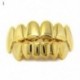 Fém színe: 15 - Arany ezüstözött Hip Hop Teeth Grillz Top& Bootom Groll szett szilikon vámpírfogakkal A legjobb ajándék