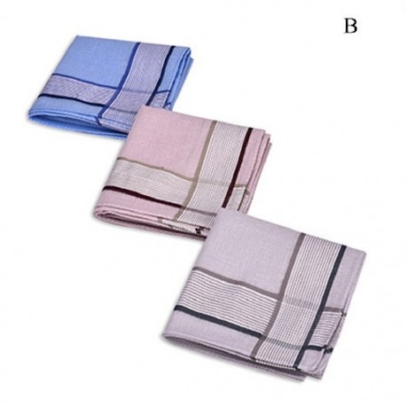 Szín: B - 3 db zsebkendő Többszínű kockás csíkos férfi zseb négyzet üzleti mellkas törölköző zsebkendő Hankies