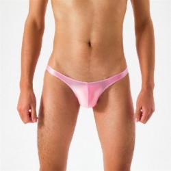Szín: világos rózsaszín - Szexi Olaj fényes Férfi Alsónadrágok Fehérnemű Férfi Mini Bugyi Férfi Jockstrap String