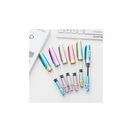 1db  3008 Szökőkút tollak átlátszó ezüst arany 0.5mm Fine Nib
