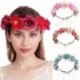 Szín: Rose Red - Bohém női virág Tiara Garland fejpántok Romantikus esküvői menyasszonyi hajpántok Virágos hercegnő