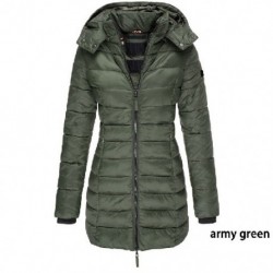 Szín: Army Green - 2021-es új téli kabát Parkas női pehelypamut kabát kapucnis kabát vastag, meleg női pamut bélelt